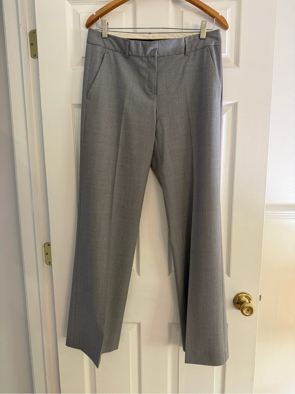 Theory Women's Light Gray Wide-Leg Trousers